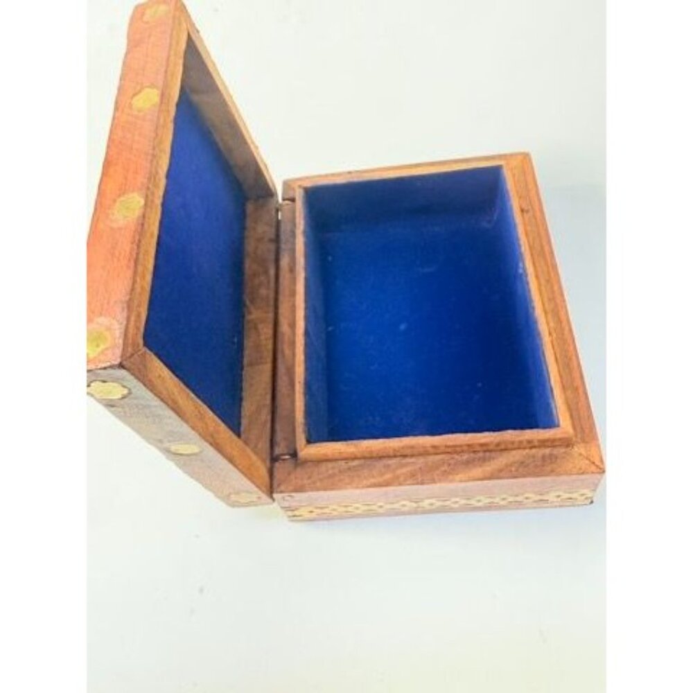 Inlay Wood Trinket Ring Souvenir Box Taj Mahal Wooden Sand Art Agra Traditional - Picture 11 of 16
